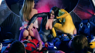 Power Bangers: A XXX Parody Part 5 fivesome bisexual orgy